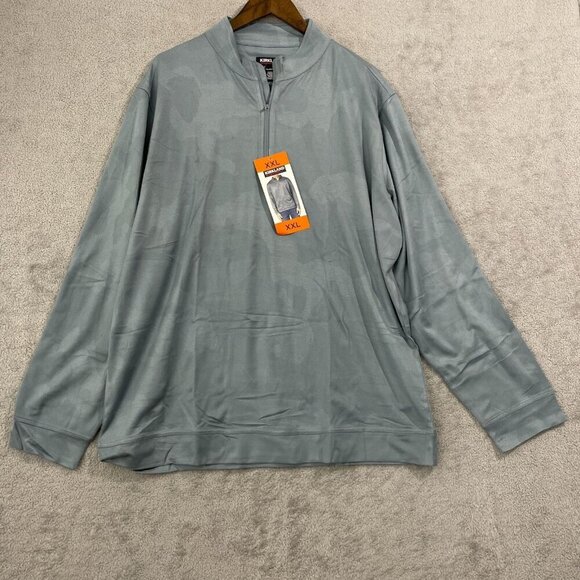 NEW Kirkland Signature Mens XXL 1/4 Zip Pullover Sweatshirt Camo Gray - Picture 2 of 7